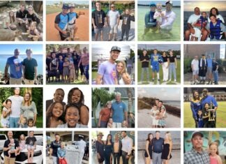 a collage of photos of people and their families